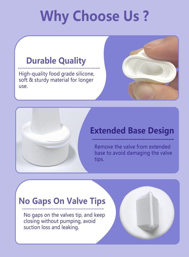 IVARONAL 8pcs Replacement Duckbill Valves Compatible with Lansinoh Hand Pumps/Signature Pro/Smartpump 2.0/Smartpump 3.0 Manual Pump, Replace to Lansinoh Valves - Image 3